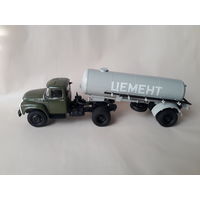 ЗиЛ-130В1+полуприцеп ТЦ-4 Автоистория 1:43 Обмен возможен Цементовоз