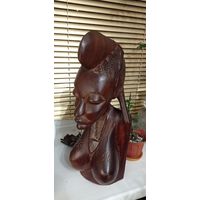 РЕДКОСТЬ СТАТУЭТКА БЮСТ ДЕВУШКА КРАСНОЕ ДЕРЕВО АФРИКА .     Распродажа Коллекции !!! . Экспресс  Аукцион НЕ с рубля без МПЦ и прочего 3 ДНЯ  .Много лотов в продаже .
