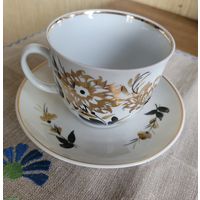 Чайная пара "Золотые хризантемы", Барановка.