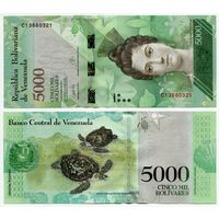 Венесуэла. 5000 боливаров (образца 23.03.2017 года, P97b, UNC)