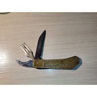 Складной нож "Аэрофлот", с латунными накладками, б/у, времён СССР.