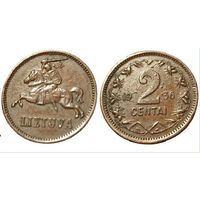 ЛИТОВСКАЯ РЕСПУБЛИКА /ПЕРВАЯ РЕСПУБЛИКА/. 2 ЦЕНТА 1936. ПАГОНЯ. НЕЧАСТАЯ