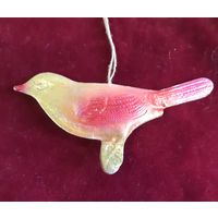 Игрушка ёлочная Птичка, картон. СССР