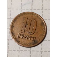 10 центов Литва 1991 год "толстые"