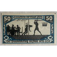 Нотгельд 50 пфеннигов 1921 год. Плён. Веймарская республика