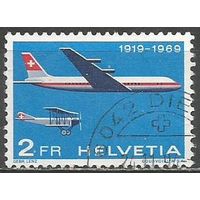 Швейцария. 50 лет авиапочте. 1969г. Mi#899.