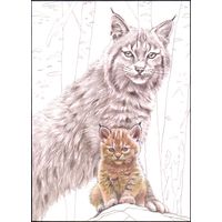 Беларусь 2020 фауна рисунок рысь и рысёнок