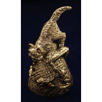 Колокольчик Кот с мышами Латунь