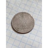 2 новых грошена - 20 пфенингов 1848 года