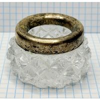 С 1 РУБЛЯ! СОЛОНКА СОЛЬ ХРУСТАЛЬ СЕРЕБРО 875 ПРОБА