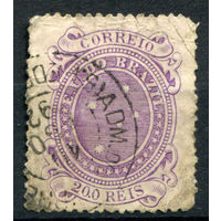 Бразилия - 1890/94г. - южный крест, 200 R - 1 марка - гашёная [Mi 89]. #4-W1-131-A-2
